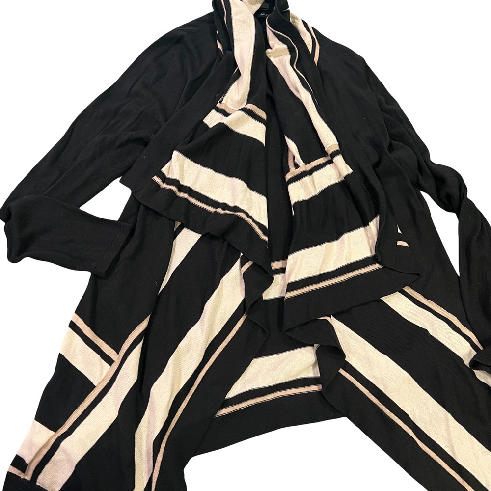 Black and White Striped Cardigan